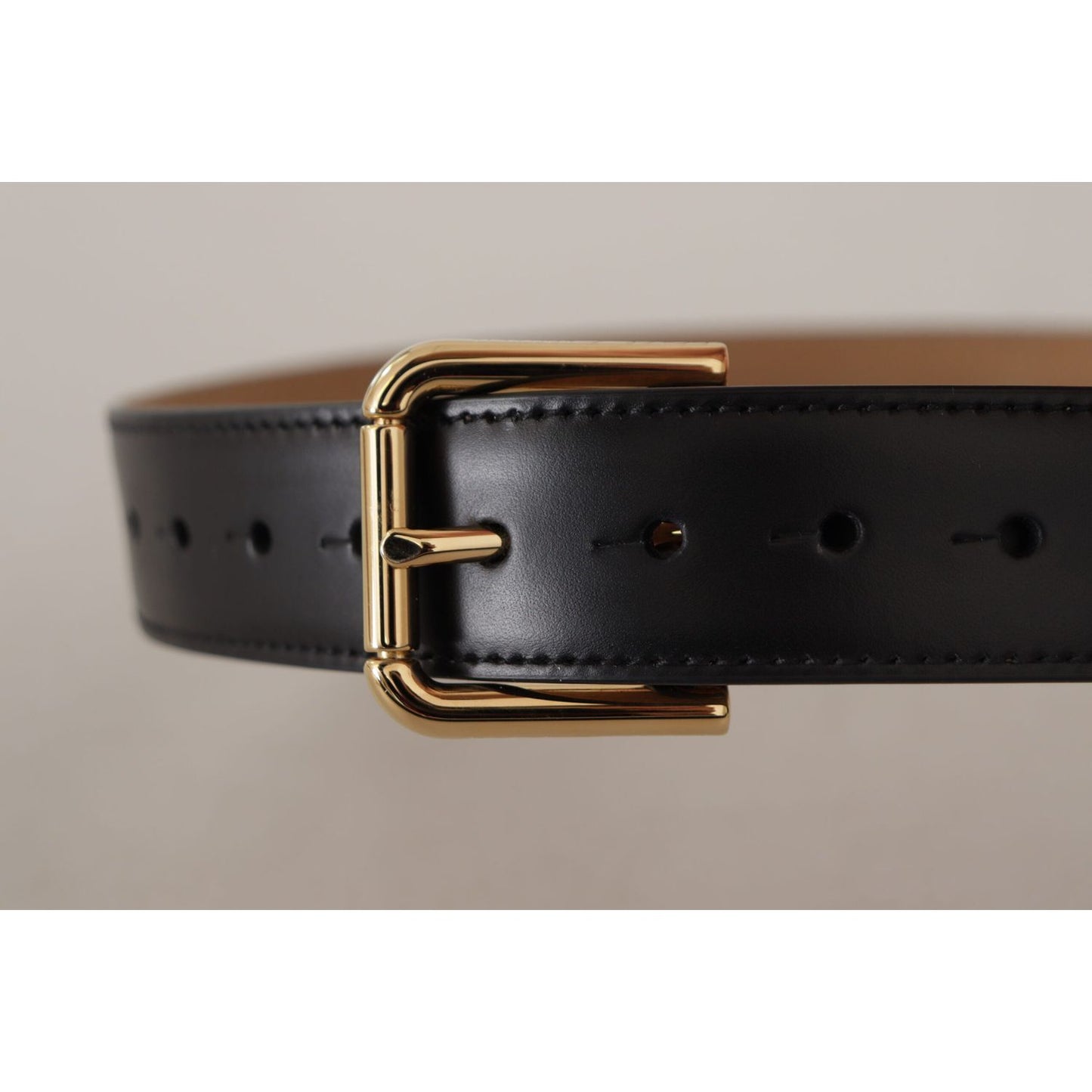 Dolce & Gabbana Elegant Leather Belt with Logo Buckle Dolce & Gabbana