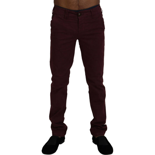 CYCLE Maroon Cotton Stretch Skinny Casual Men Pants 1728,67345645728,Clothing,CYCLE,IT46 | S,Jeans & Pants - Men - Clothing,Maroon,Material: 97% Cotton 3% Elastane,Men,Men - Clothing,New with tags,Pants - Clothing,Skinny Pants - Pants - Clothing