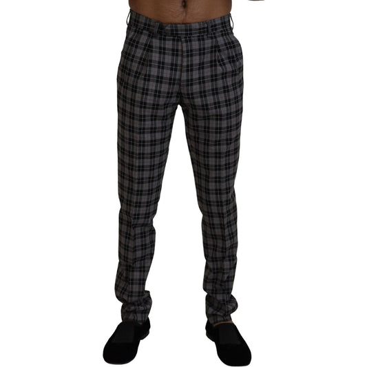 BENCIVENGA Gray Checkered Slim Fit Men Pants 1728,67345645728,BENCIVENGA,Clothing,Gray Patterned,IT46 | S,Jeans & Pants - Men - Clothing,Material: 80% Wool 20% Viscose,Men,Men - Clothing,New with tags,Pants - Clothing,Skinny Pants - Pants - Clothing