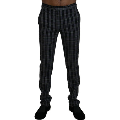 BENCIVENGA Gray Checkered Slim Fit Men Pants 1728,67345645728,BENCIVENGA,Clothing,Gray Patterned,IT46 | S,Jeans & Pants - Men - Clothing,Material: 100% Wool,Men,Men - Clothing,New with tags,Pants - Clothing,Skinny Pants - Pants - Clothing