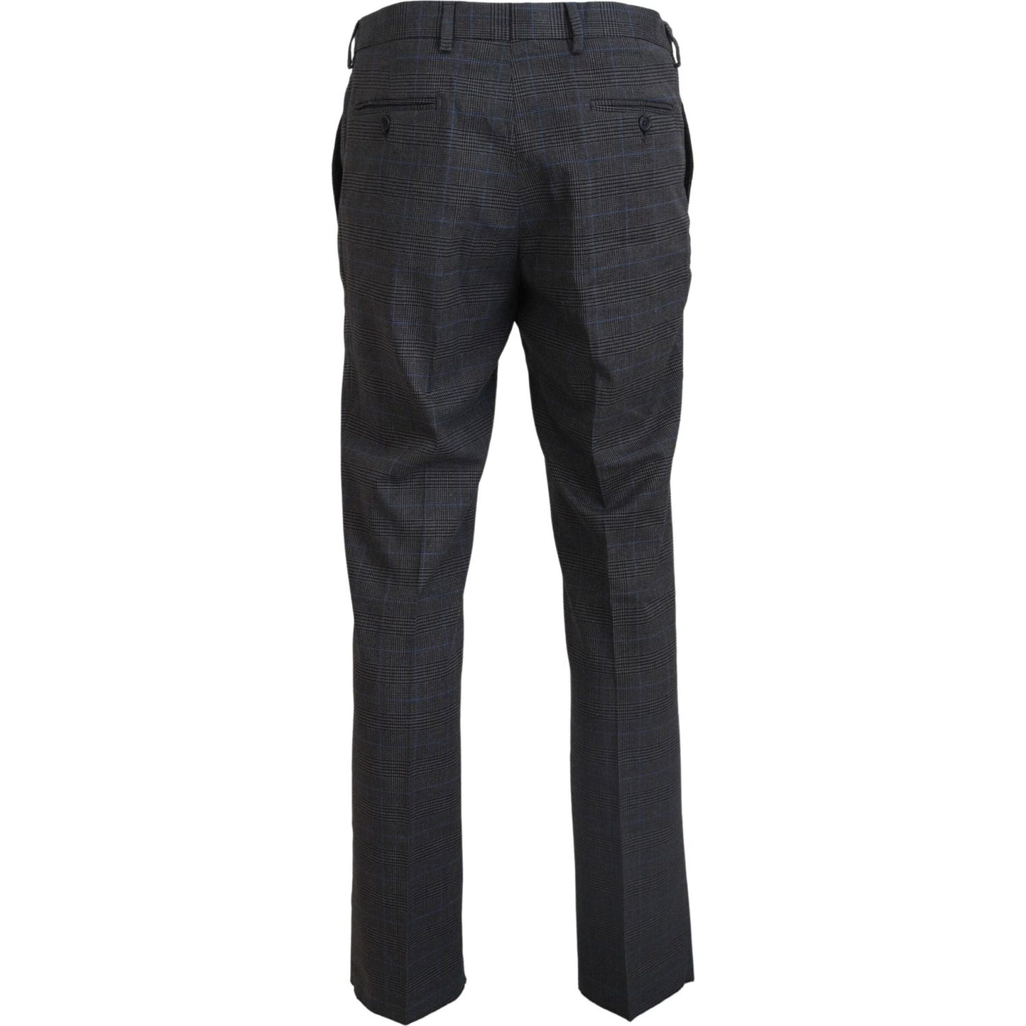 BENCIVENGA Gray Checkered Wool Dress Formal Pants