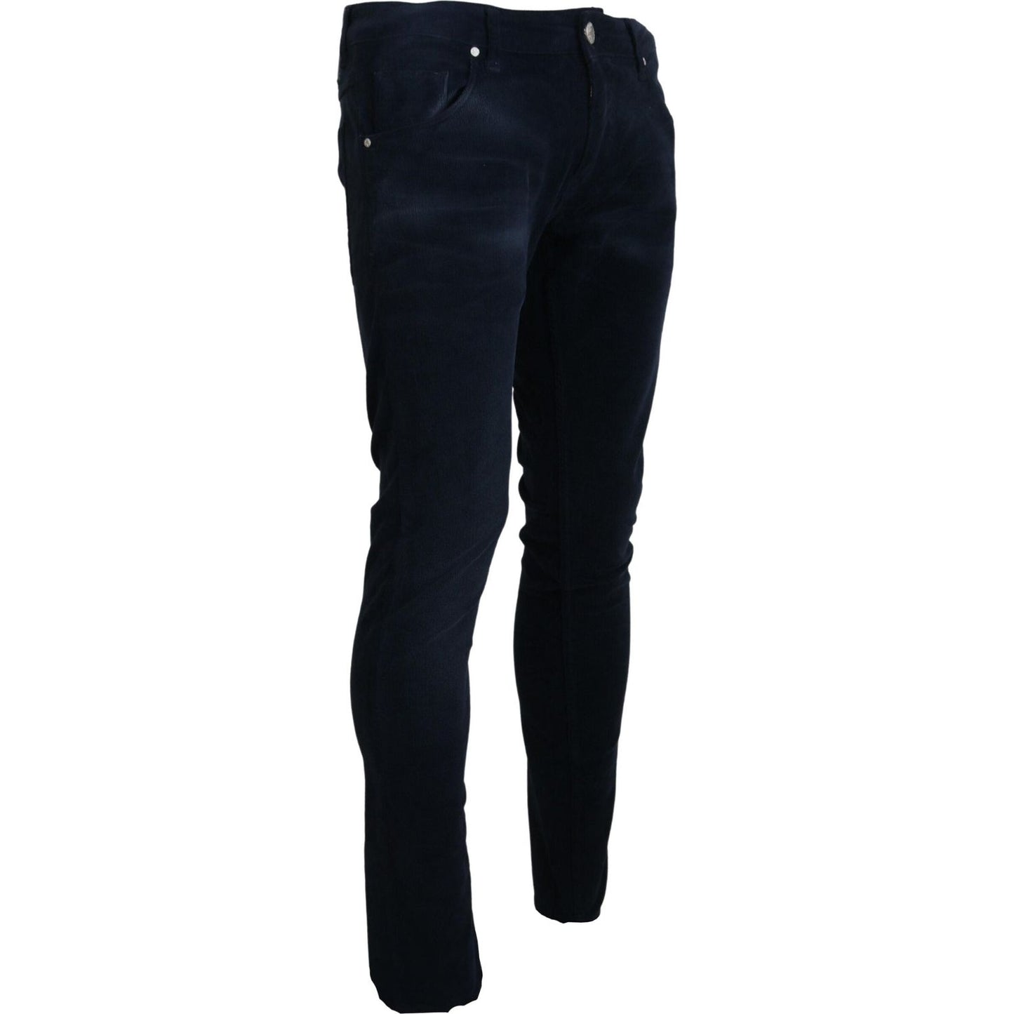 Acht Chic Blue Straight Fit Corduroy Jeans Acht