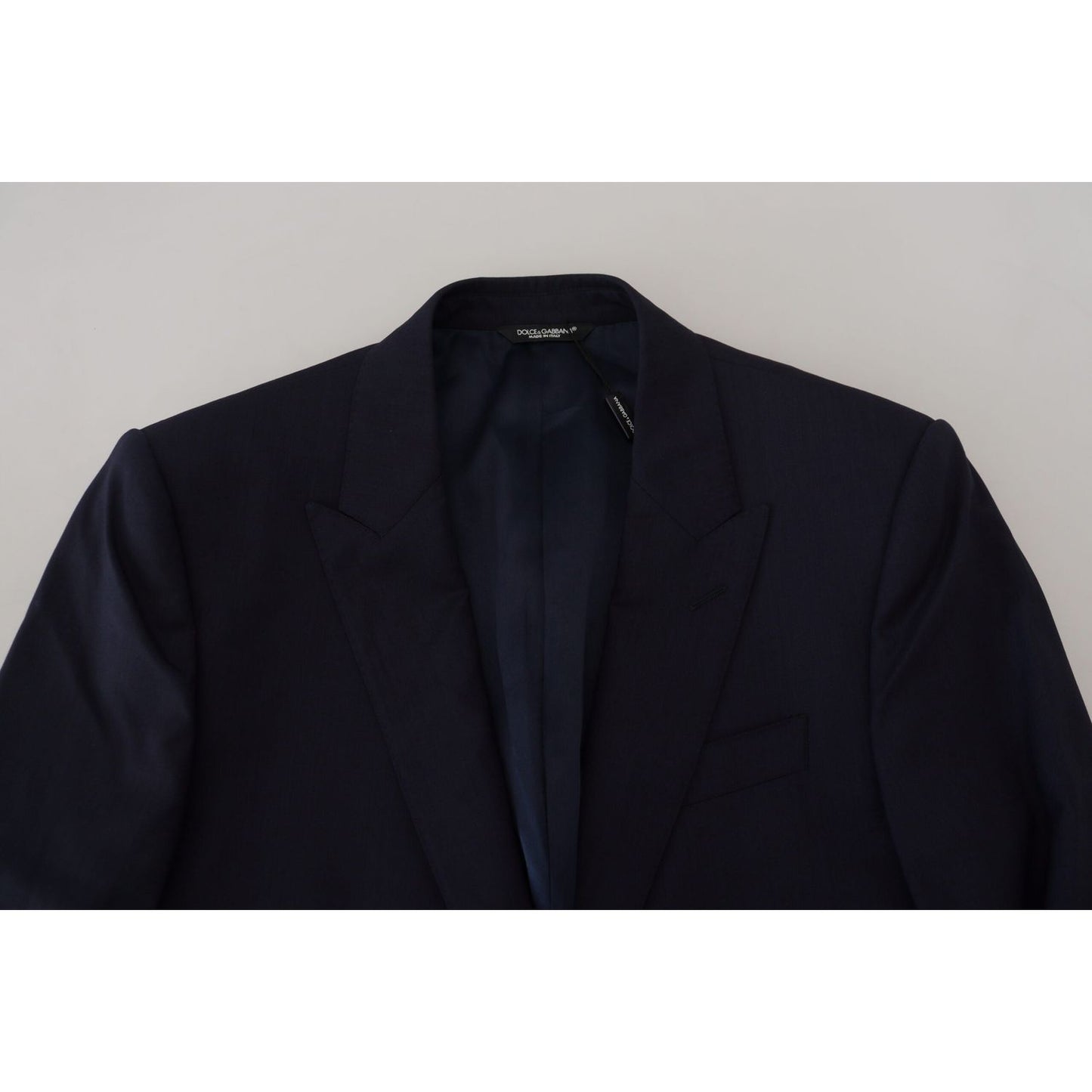 Dolce & Gabbana Blue Wool Slim Fit Formal Coat Blazer 1728,4% Silk,67345645728,Blazers - Men - Clothing,Blazers - Suits & Blazers - Clothing,Blue,Clothing,Dolce & Gabbana,IT46 | S,Material: 96% Wool,Men,Men - Clothing,New with tags,Suits & Blazers - Cloth