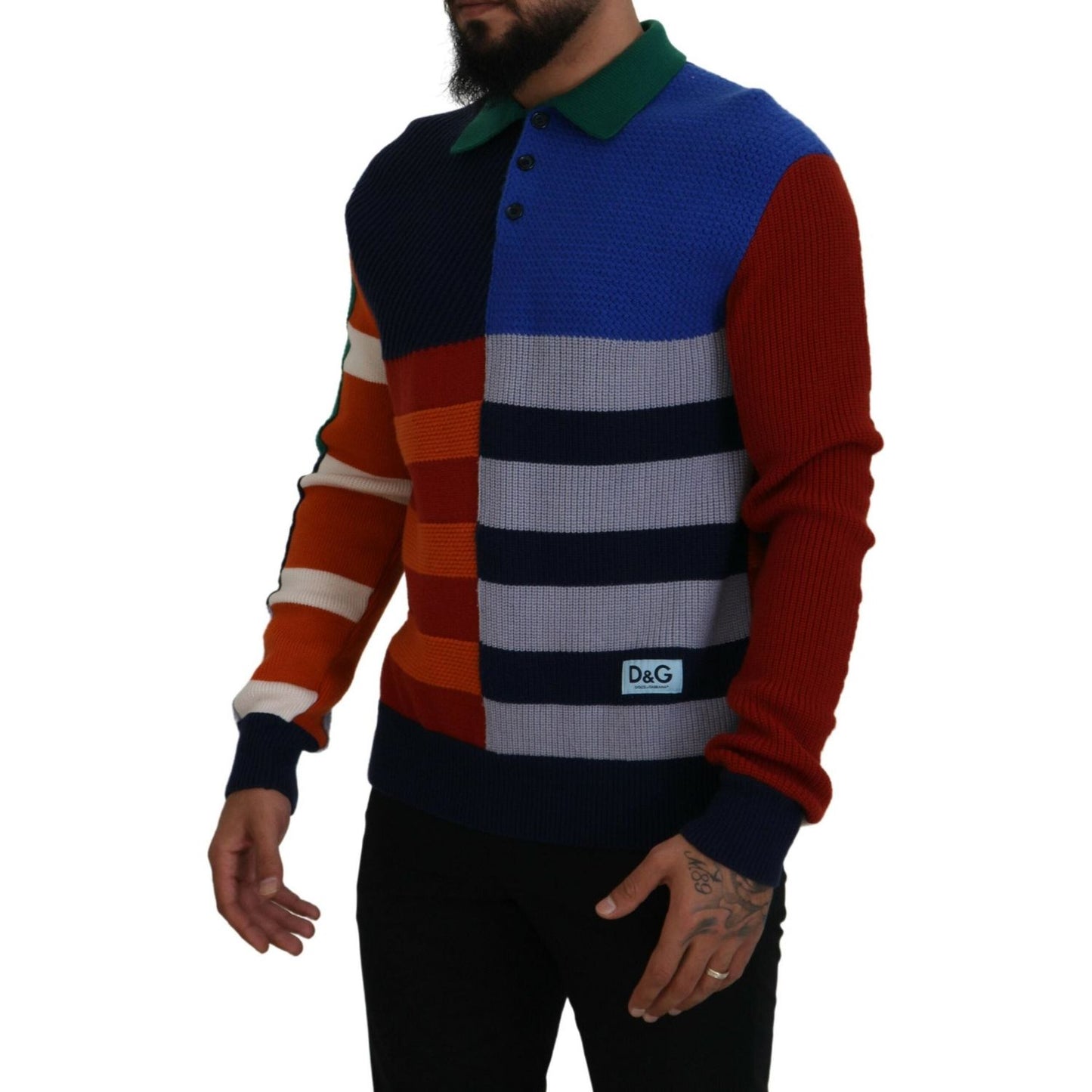 Dolce & Gabbana Pullover Sweater in Multicolor Stripes Dolce & Gabbana