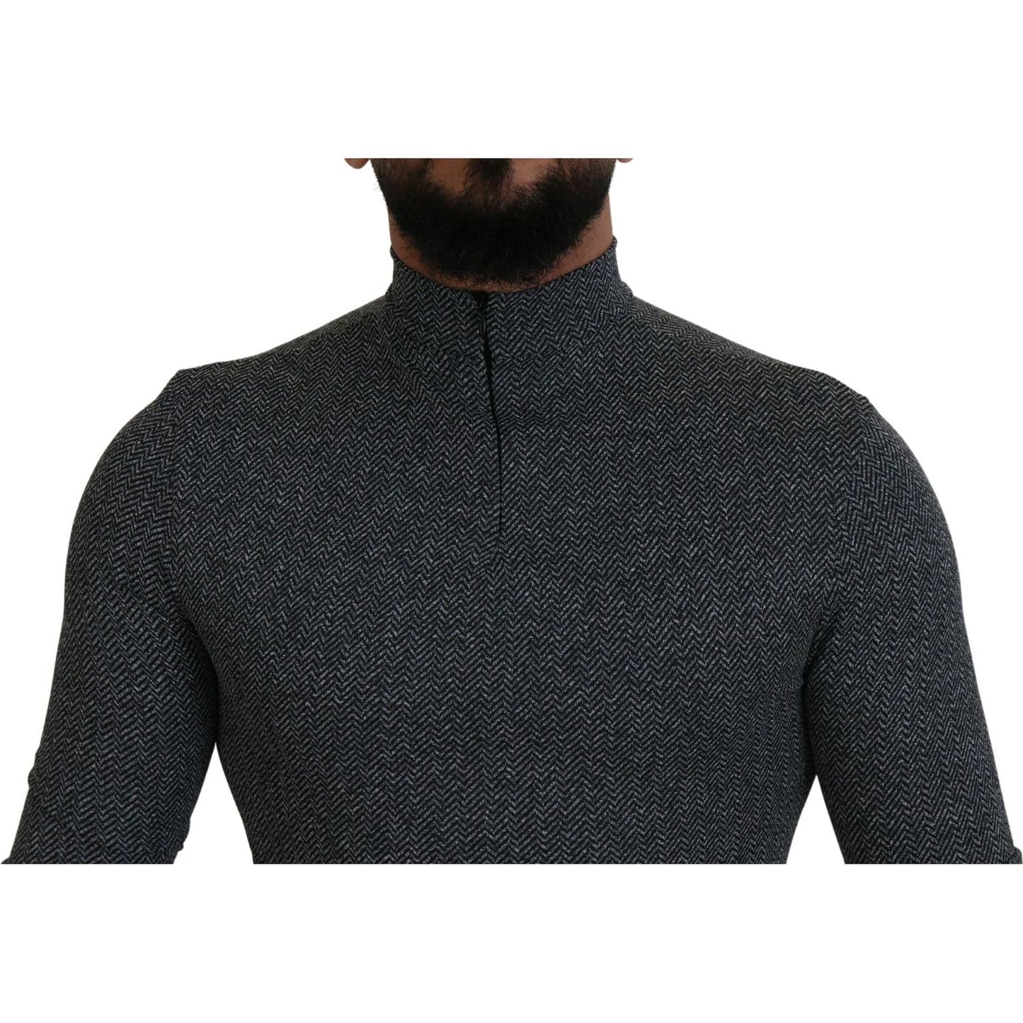 Dolce & Gabbana Elegant Dark Gray Pullover Sweater Dolce & Gabbana