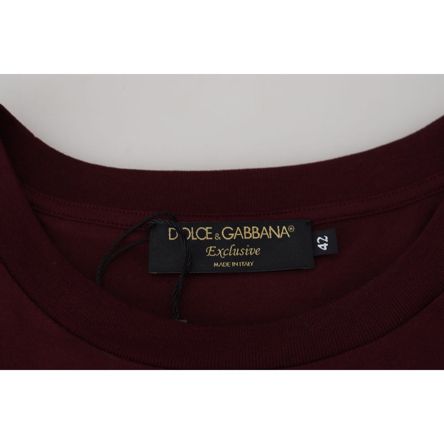 Dolce & Gabbana Elegant Maroon Crew Neck Casual Tee Dolce & Gabbana