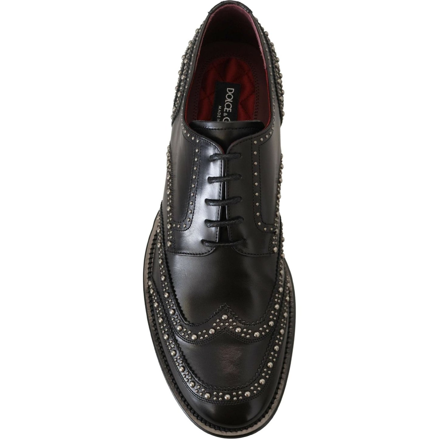 Dolce & Gabbana Elegant Studded Black Derby Shoes Dolce & Gabbana