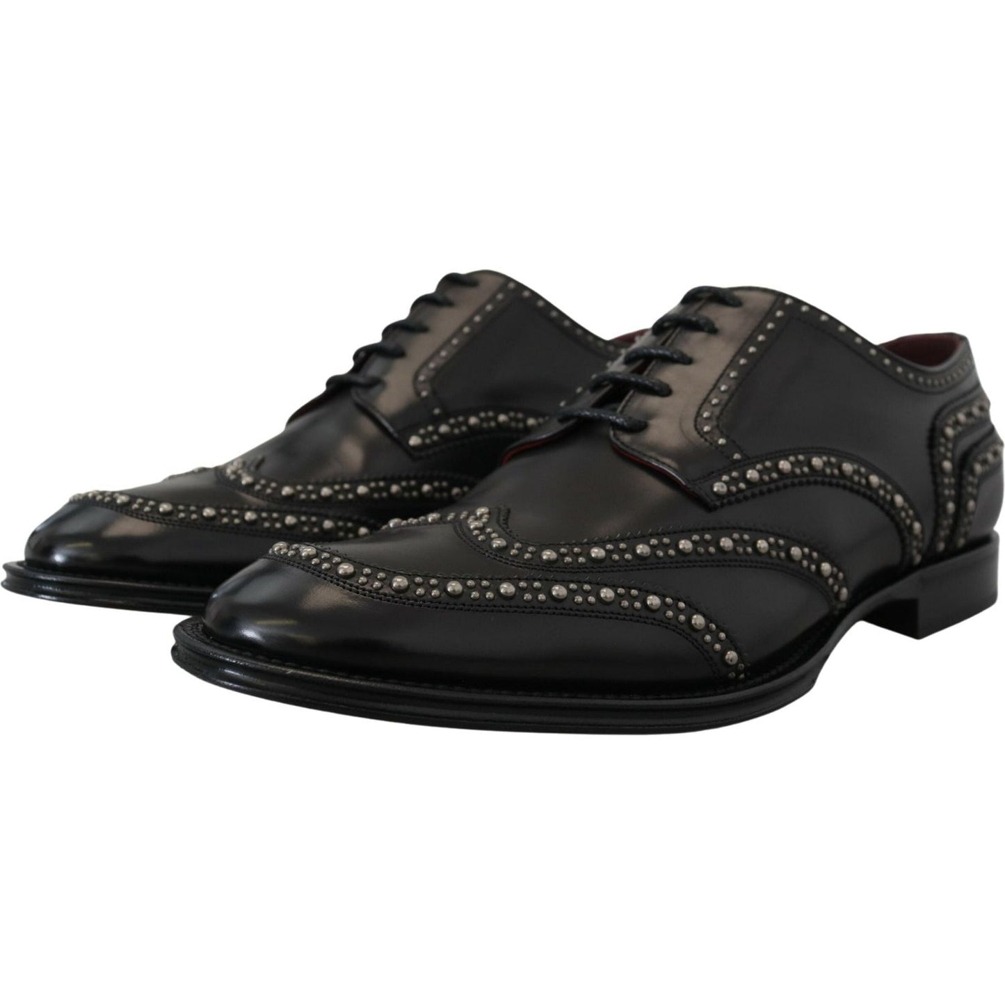 Dolce & Gabbana Elegant Studded Black Derby Shoes Dolce & Gabbana