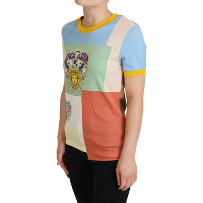 Dolce & Gabbana Multicolor Cotton DG Love Patchwork 1728,67345645728,Clothing,Dolce & Gabbana,IT36 | XS,IT38|XS,IT42|M,Material: 100% Cotton,Multicolor,New with tags,T-Shirts - Clothing,T-Shirts - T-Shirts - Clothing,Tops & T-Shirts - Women - Clothing,Wom