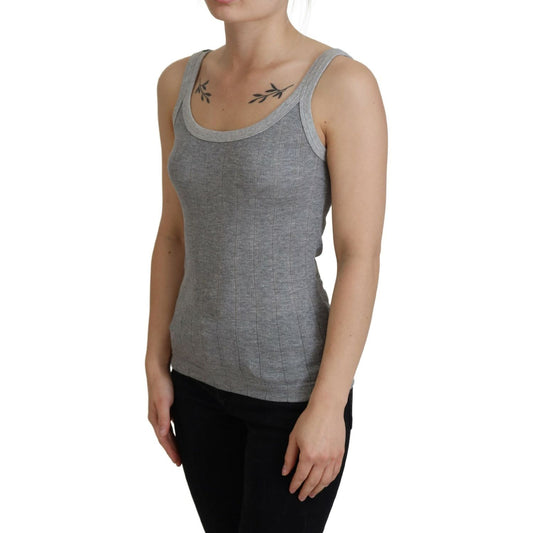 Dolce & Gabbana Chic Gray Sleeveless Modal-Cotton Top Dolce & Gabbana