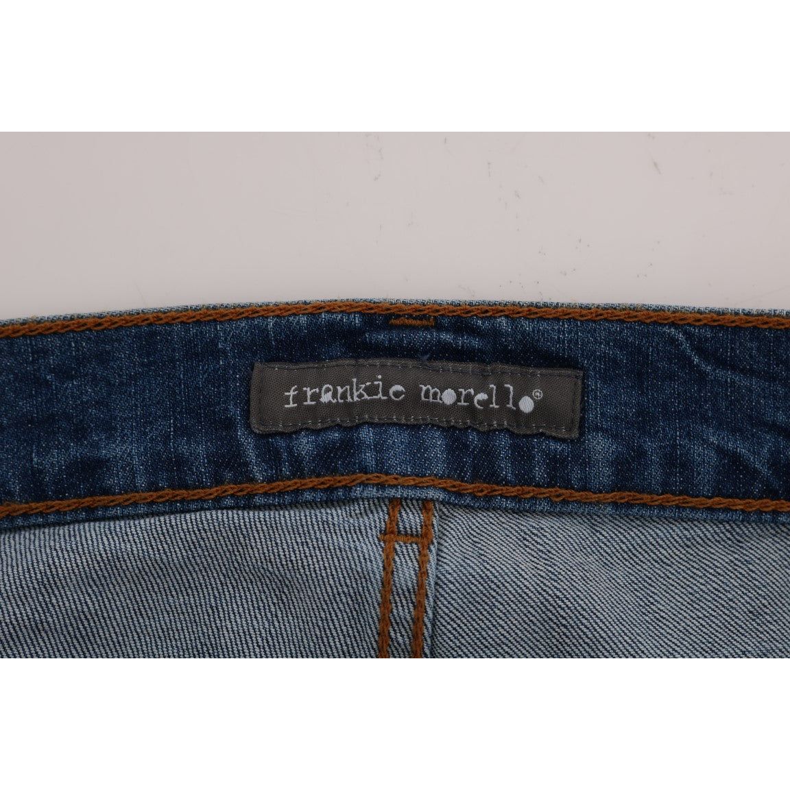 Frankie Morello Chic Slim Fit Blue Distressed Jeans Frankie Morello