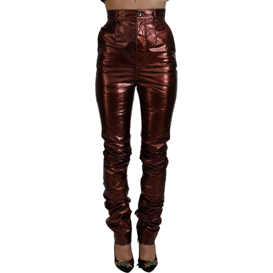 Dolce & Gabbana Metallic Bronze High Waist Skinny Jeans 1728,67345645728,Bronze,Clothing,Dolce & Gabbana,IT40|S,Jeans & Pants - Women - Clothing,Jeans Denim - Clothing,Material: 100% Polyester,New with tags,Skinny Jeans - Jeans Denim - Clothing,Women,Wome