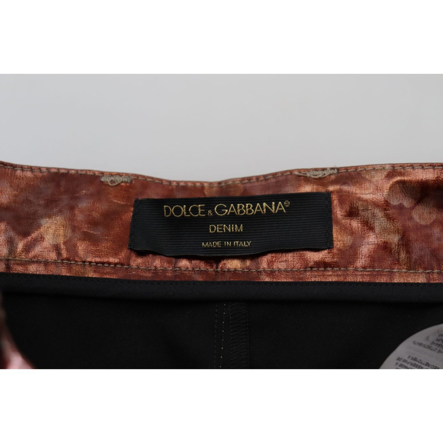 Dolce & Gabbana High Waist Skinny Jeans in Metallic Bronze Dolce & Gabbana