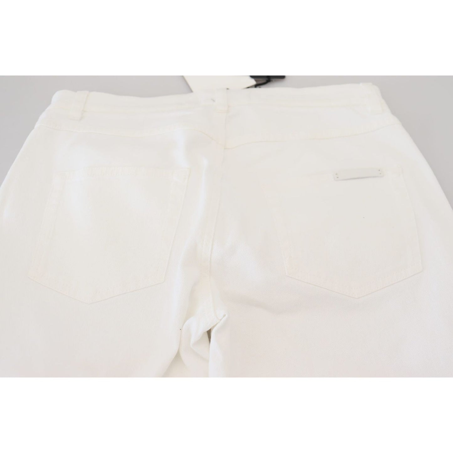 Dolce & Gabbana Elegant White Mid Waist Skinny Jeans Dolce & Gabbana