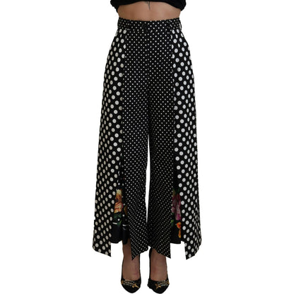 Dolce & Gabbana Multicolor Polka Dots High Waist Pants 1728,2% Elastane,30% Silk,67345645728,Clothing,Dolce & Gabbana,Flared Pants - Pants - Clothing,IT38|XS,Jeans & Pants - Women - Clothing,Material: 68% Cotton,Multicolor,New with tags,Pants - Clothing,W