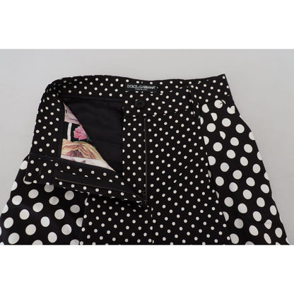 Dolce & Gabbana Multicolor Polka Dots High Waist Pants 1728,2% Elastane,30% Silk,67345645728,Clothing,Dolce & Gabbana,Flared Pants - Pants - Clothing,IT38|XS,Jeans & Pants - Women - Clothing,Material: 68% Cotton,Multicolor,New with tags,Pants - Clothing,W