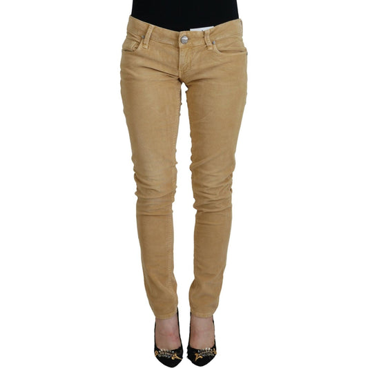 Acht Brown Cotton Corduroy Low Waist Women Casual Jeans 1728,67345645728,Acht,Brown,Clothing,Jeans & Pants - Women - Clothing,Jeans Denim - Clothing,Material: 98% Cotton 2% Elastane,New with tags,Slim Fit Jeans - Jeans Denim - Clothing,W26,Women,Women - C