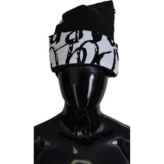 Dolce & Gabbana White Printed Nylon Women Winter Beanie Cap Hat 1728,67345645728,Accessories,Beanie - Hats - Accessories,Black and White,Dolce & Gabbana,Hat - Women - Accessories,Hats - Accessories,Material: 100% Nylon,New with tags,Women,Women - Accessor