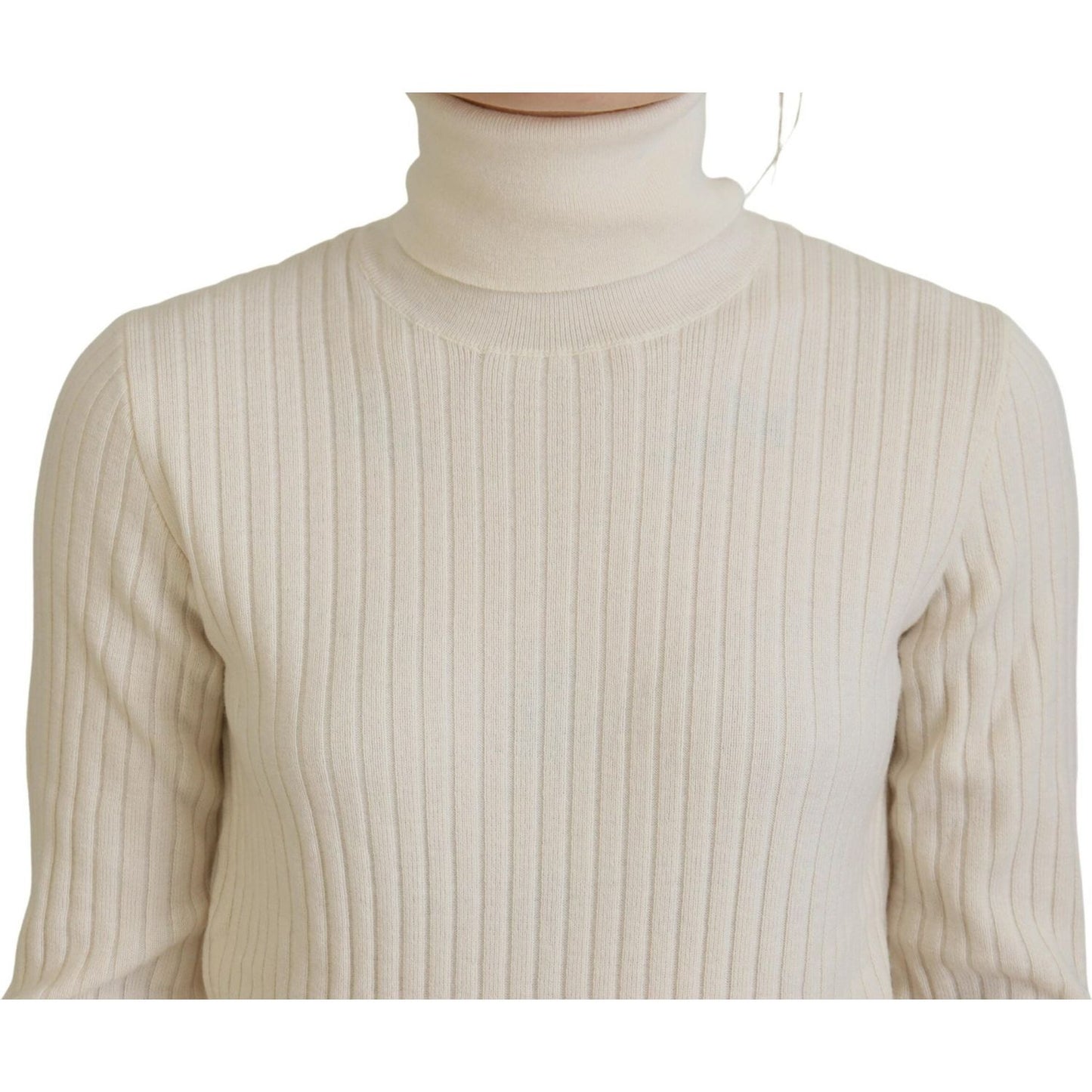 Dolce & Gabbana Ivory Turtleneck Wool Blend Sweater Dolce & Gabbana