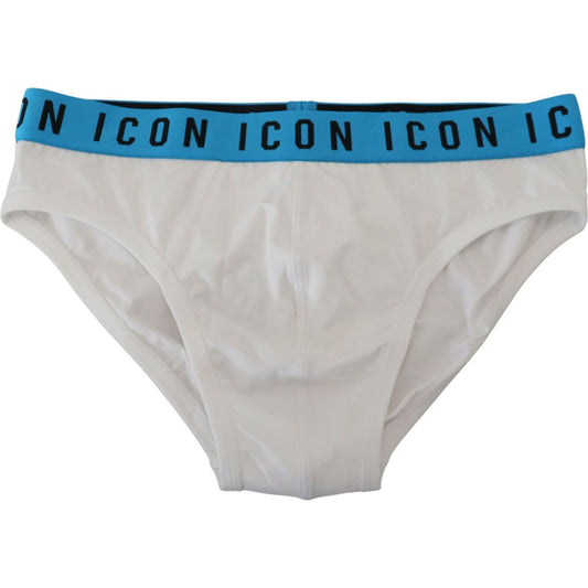 Dsquared² White Icon Logo Cotton Stretch Men Brief Underwear 11% Elastane,1728,67345645728,Briefs - Underwear - Clothing,Clothing,Dsquared²,IT5 | M,Material: 89% Cotton,Men,Men - Clothing,New with tags,Underwear - Clothing,Underwear - Men - Clothing,White