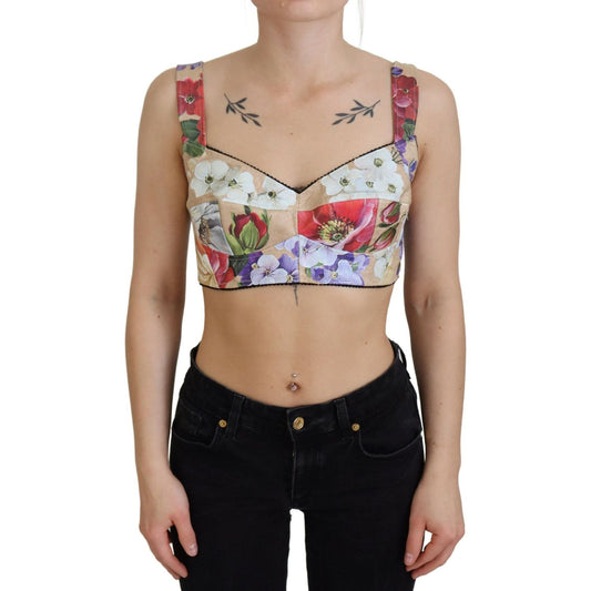 Dolce & Gabbana Floral Print Bustier Crop Top Dolce & Gabbana