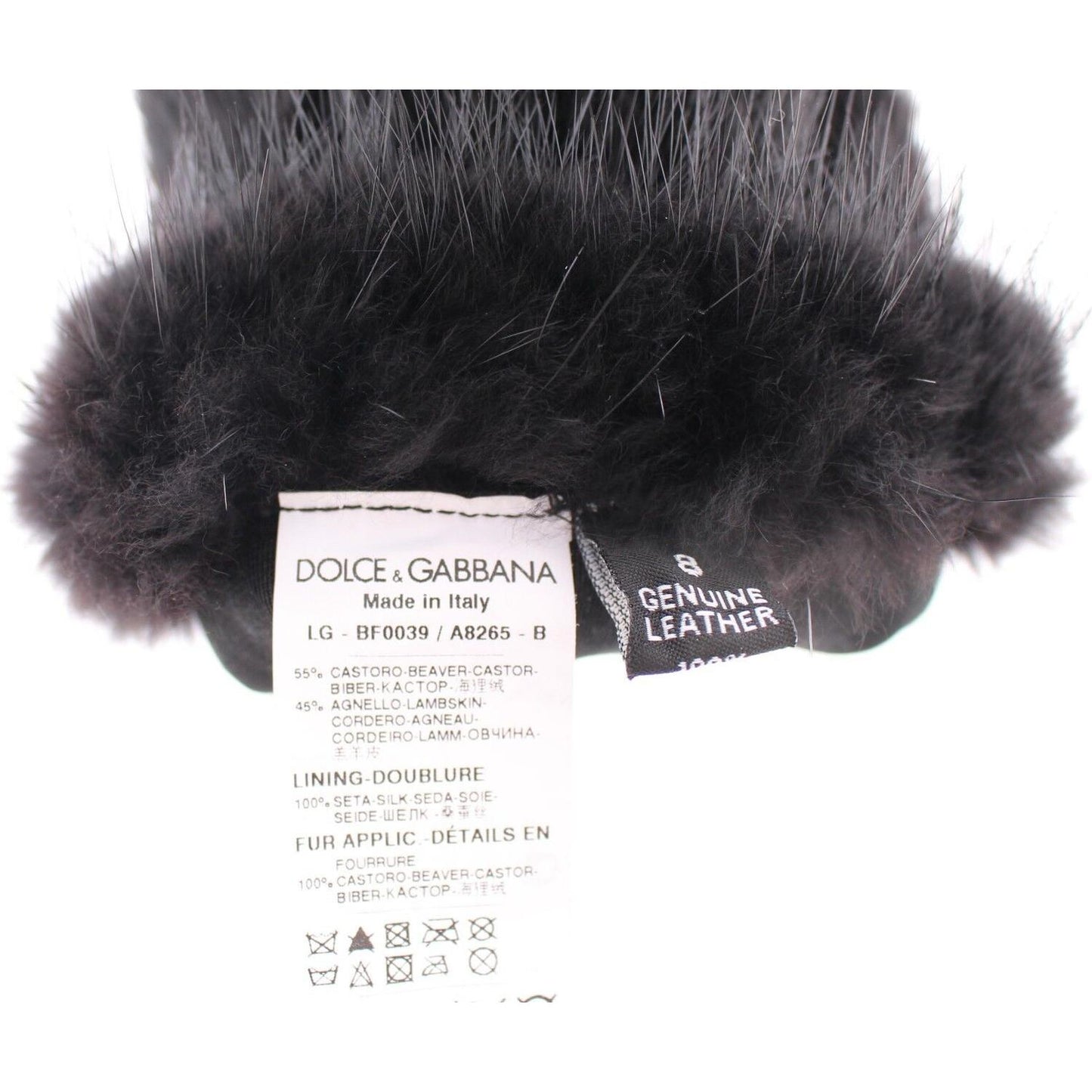 Dolce & Gabbana Elegant Elbow-Length Beaver Fur Gloves Dolce & Gabbana