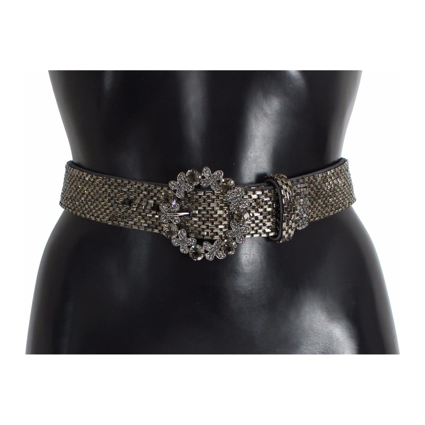 Dolce & Gabbana Multicolor Wide Crystal Buckle Sequined Belt 1728,65 cm / 26 Inches,67345645728,Accessories,Belts - Accessories,Belts - Women - Accessories,crystals,Dolce & Gabbana,High-Waist Belts - Belts - Accessories,Material: 100% Viscose,Multicolor,N