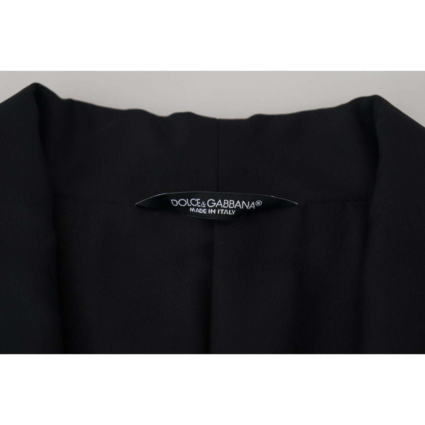 Dolce & Gabbana Black Robe Striped DG Patch Jacket Men Blazer 1728,67345645728,Black and White,Blazers - Men - Clothing,Blazers - Suits & Blazers - Clothing,Clothing,Dolce & Gabbana,IT46 | S,IT50 | L,Material: 64% Polyester 36% Silk,Men,Men - Clothing,New