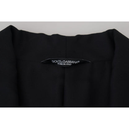 Dolce & Gabbana Black Robe Striped DG Patch Jacket Men Blazer 1728,67345645728,Black and White,Blazers - Men - Clothing,Blazers - Suits & Blazers - Clothing,Clothing,Dolce & Gabbana,IT46 | S,IT50 | L,Material: 64% Polyester 36% Silk,Men,Men - Clothing,New