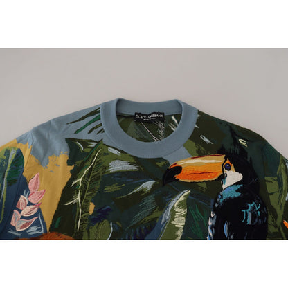Dolce & Gabbana Multicolor Jungle Wool Pullover Logo Sweater Dolce & Gabbana