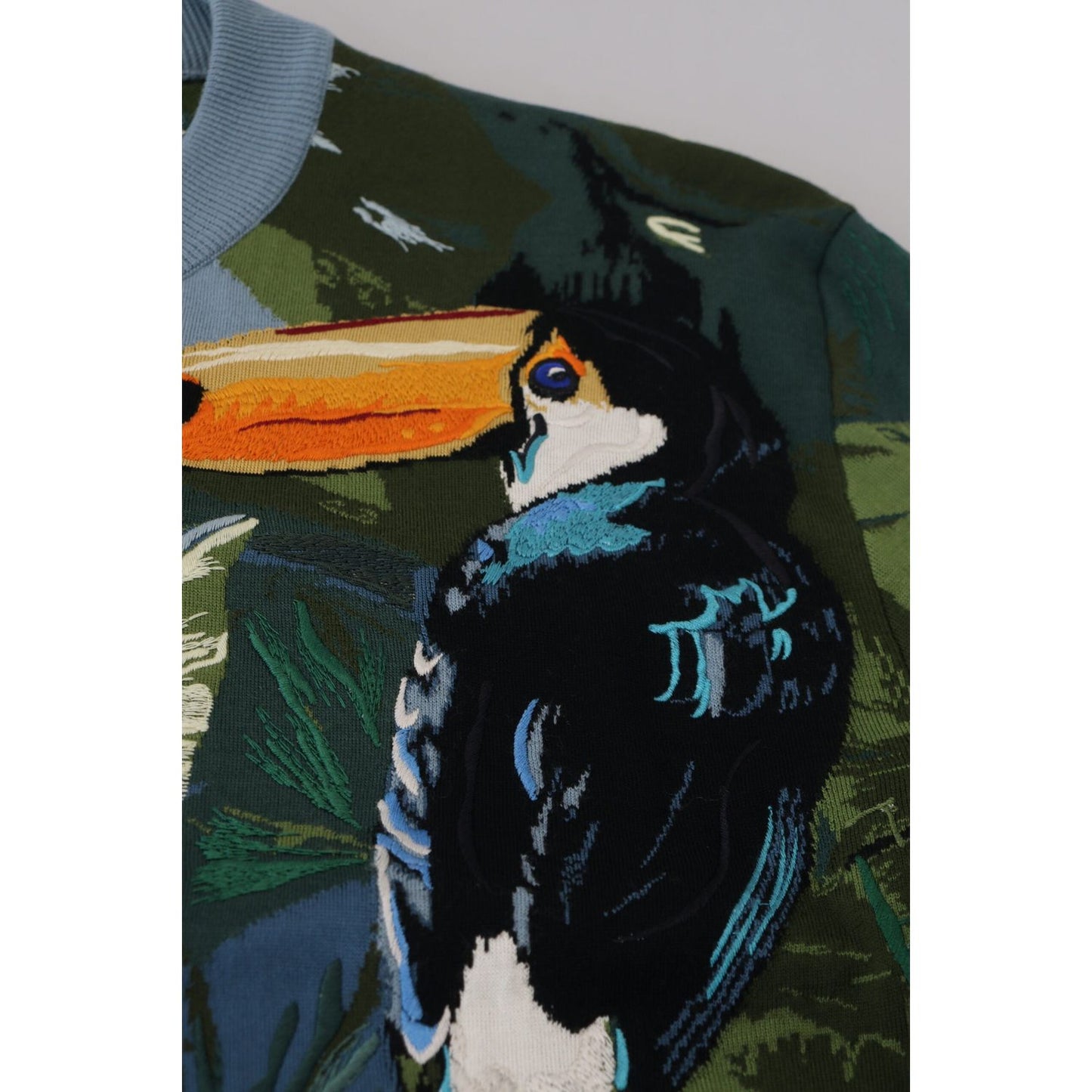 Dolce & Gabbana Multicolor Jungle Wool Pullover Logo Sweater Dolce & Gabbana