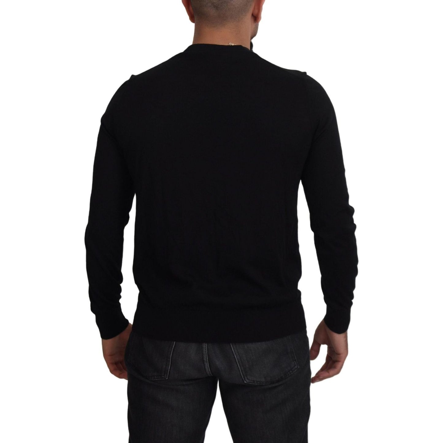 Dolce & Gabbana Elegant Black Cashmere Cardigan Sweater Dolce & Gabbana