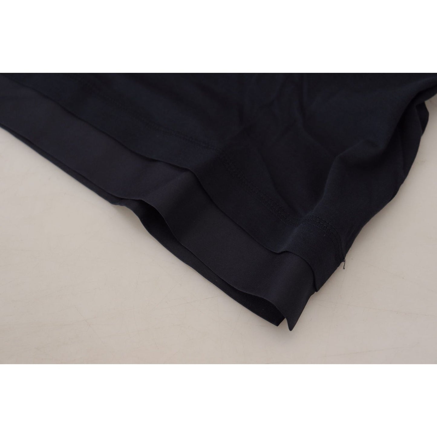 Dolce & Gabbana Blue Cotton Button Crewneck Pullover Sweater Dolce & Gabbana