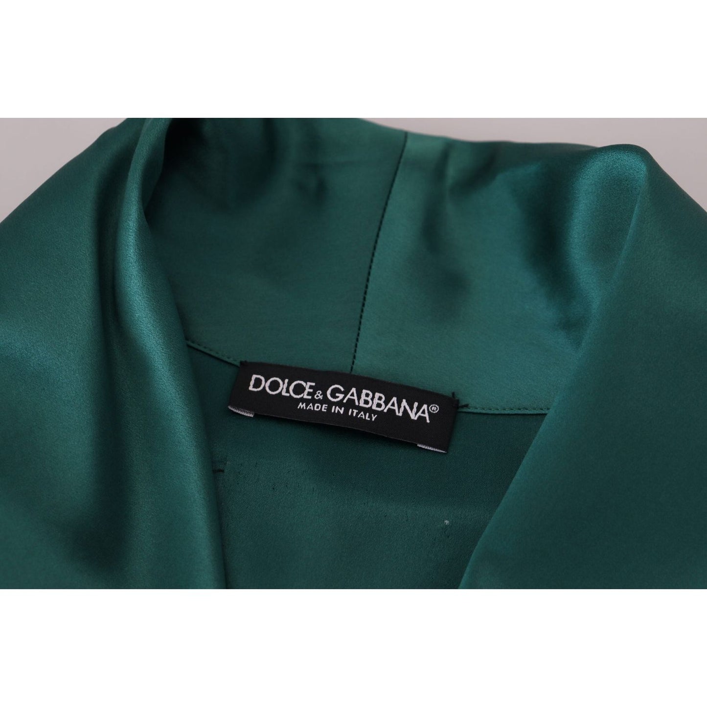 Dolce & Gabbana Elegant Silk Robe in Lush Green Dolce & Gabbana