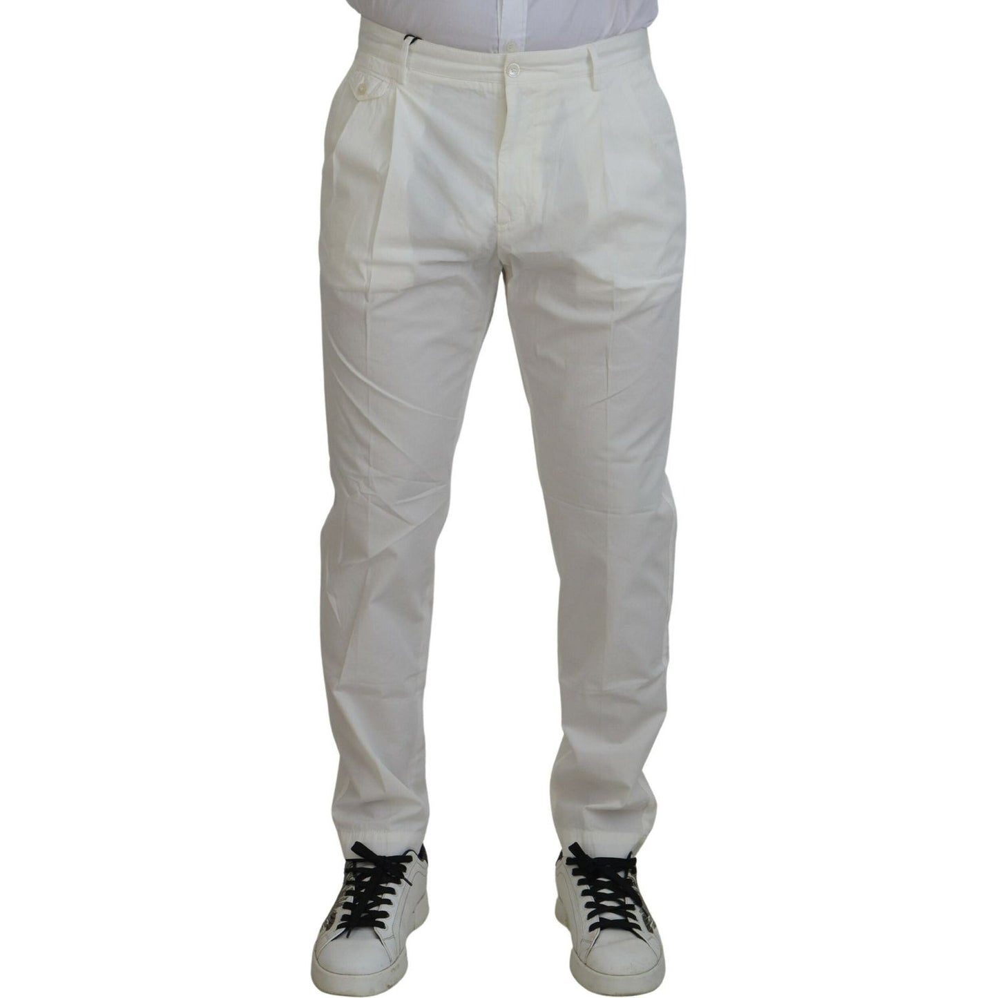 Dolce & Gabbana Elegant White Cotton Chino Pants Dolce & Gabbana