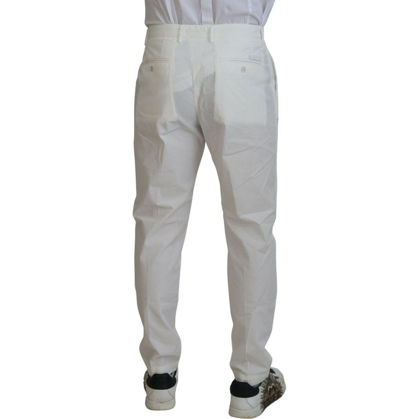 Dolce & Gabbana Elegant White Cotton Chino Pants Dolce & Gabbana