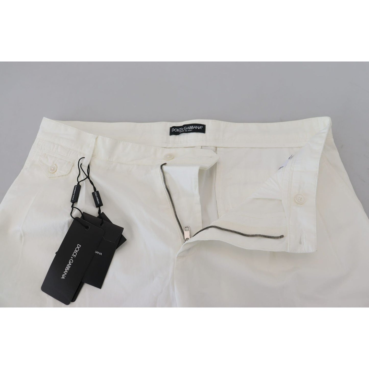 Dolce & Gabbana Elegant White Cotton Chino Pants Dolce & Gabbana