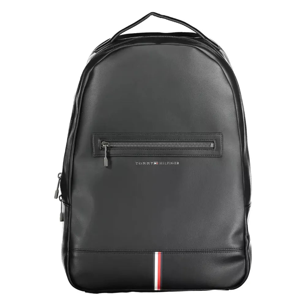 Tommy Hilfiger Black Polyethylene Men Backpack