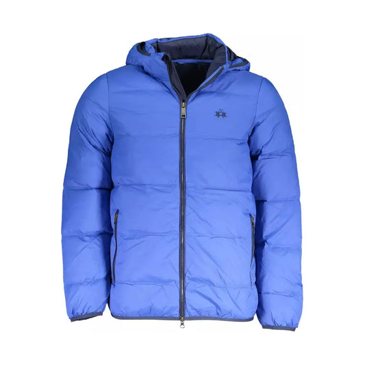 La Martina Elite Blue Jacket with Detachable Hood La Martina