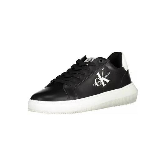 Calvin Klein Black Leather Men Sneaker Calvin Klein