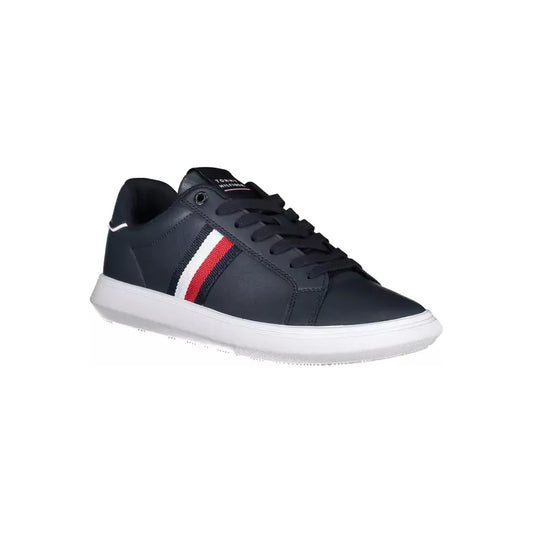 Tommy Hilfiger Blue Leather Men Sneaker Tommy Hilfiger