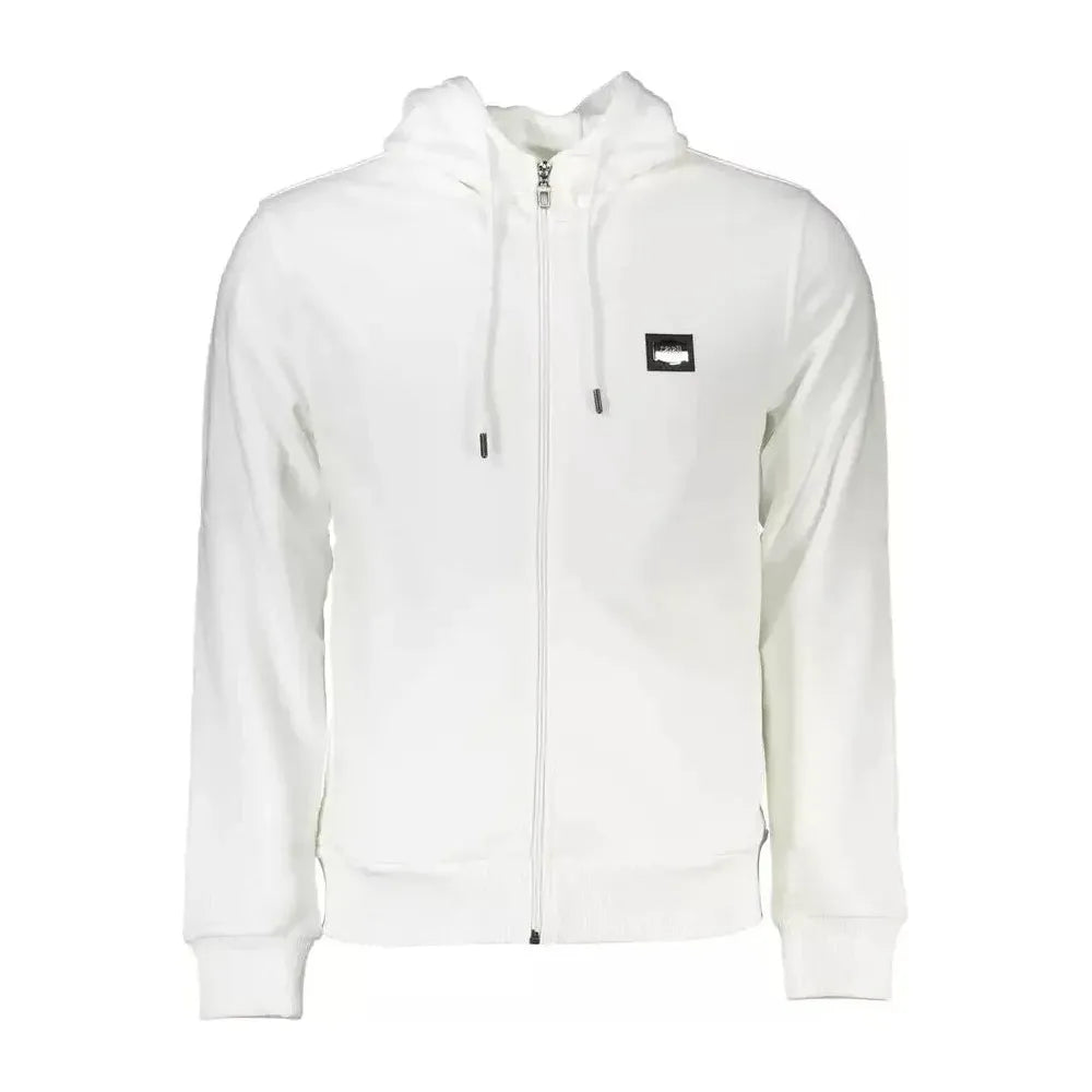 Cavalli Class White Cotton Men Sweatshirt Cavalli Class