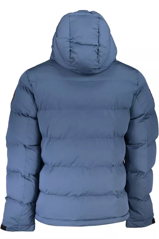 Napapijri Blue Polyester Men Jacket Napapijri