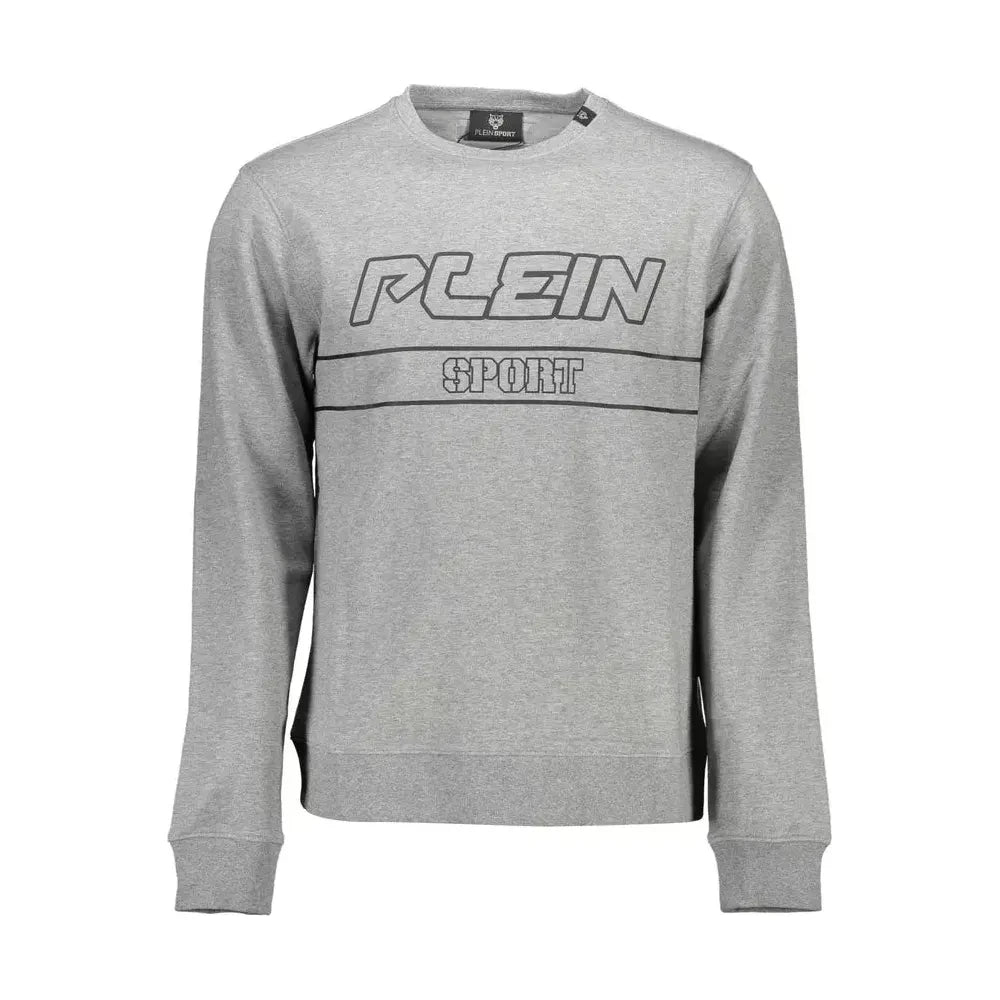 Plein Sport Gray Cotton Men Sweater Plein Sport