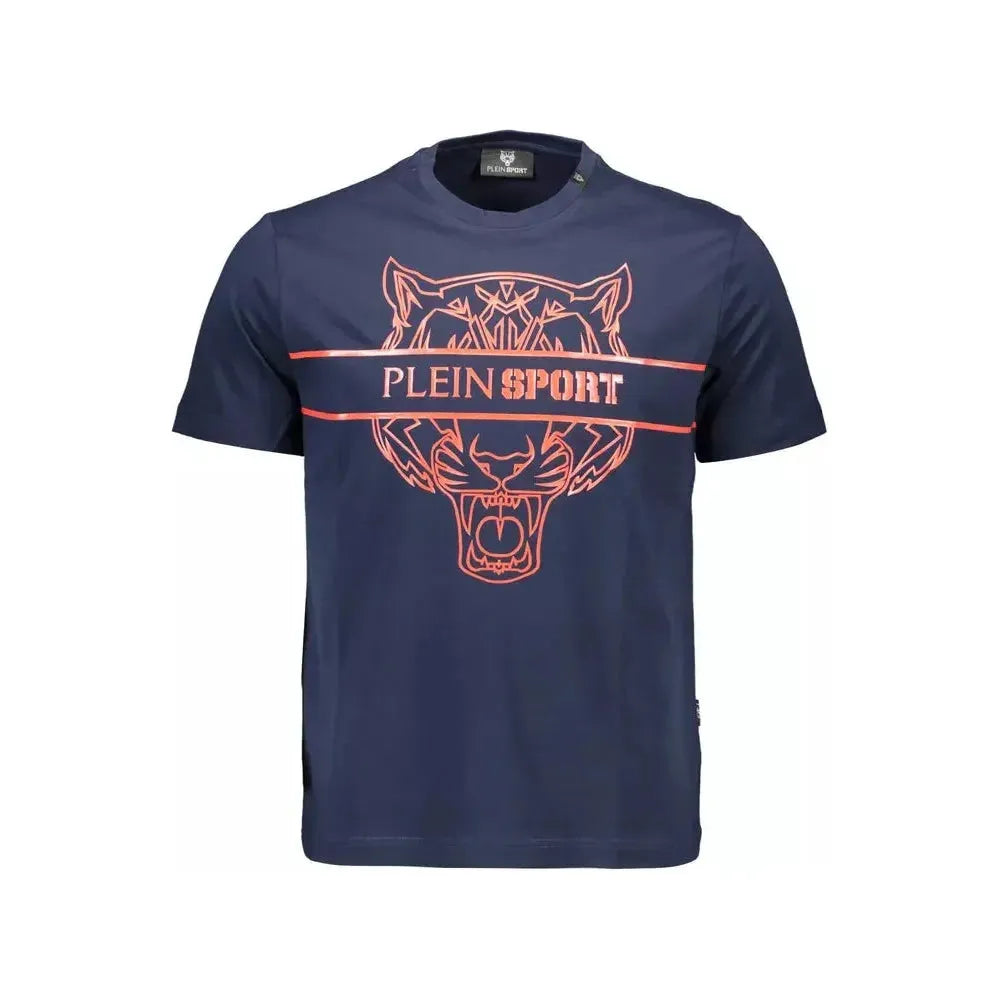 Plein Sport Blue Cotton Men T-Shirt Plein Sport