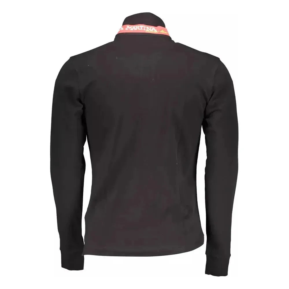 La Martina Black Cotton Men Polo Shirt La Martina