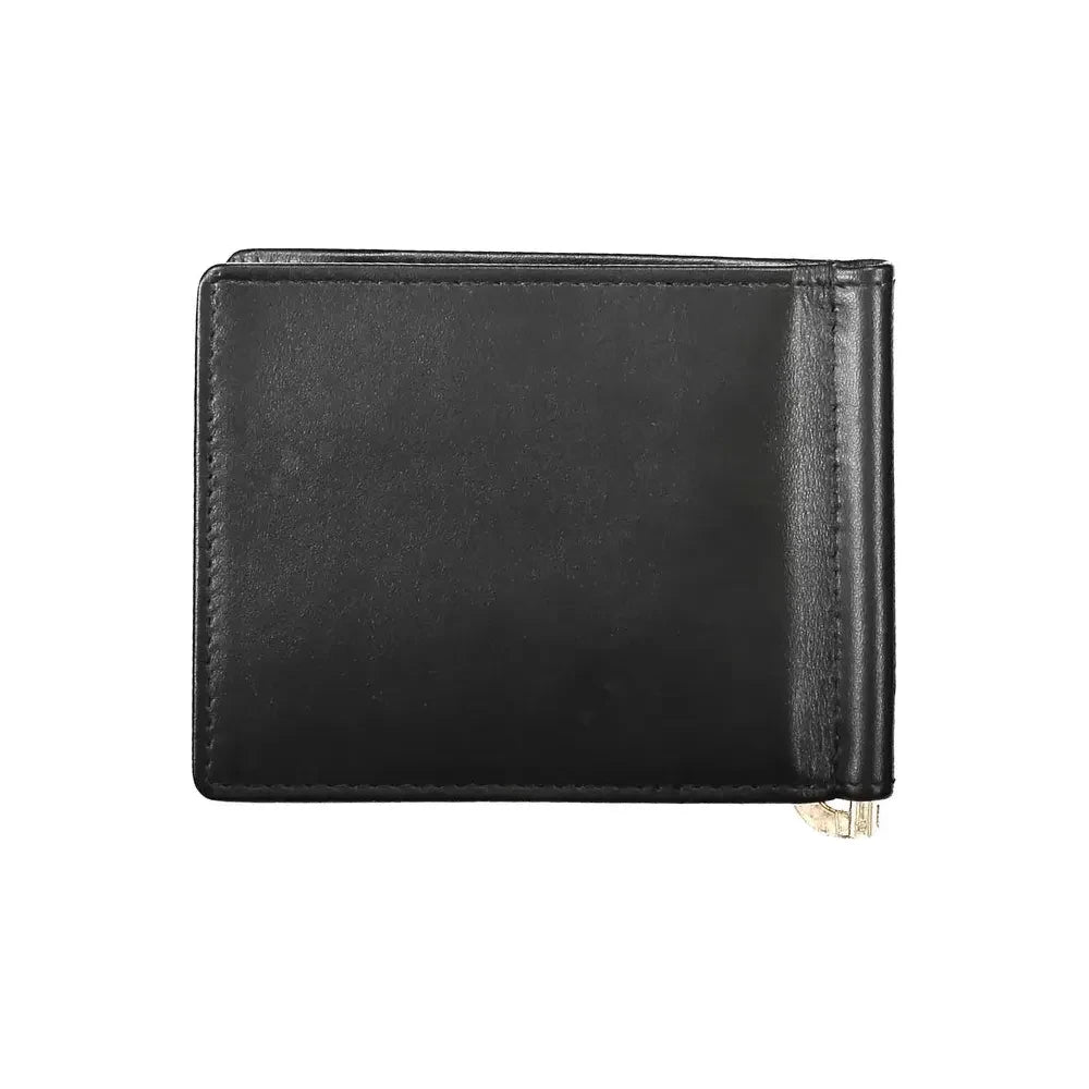 La Martina Black Leather Men Wallet La Martina