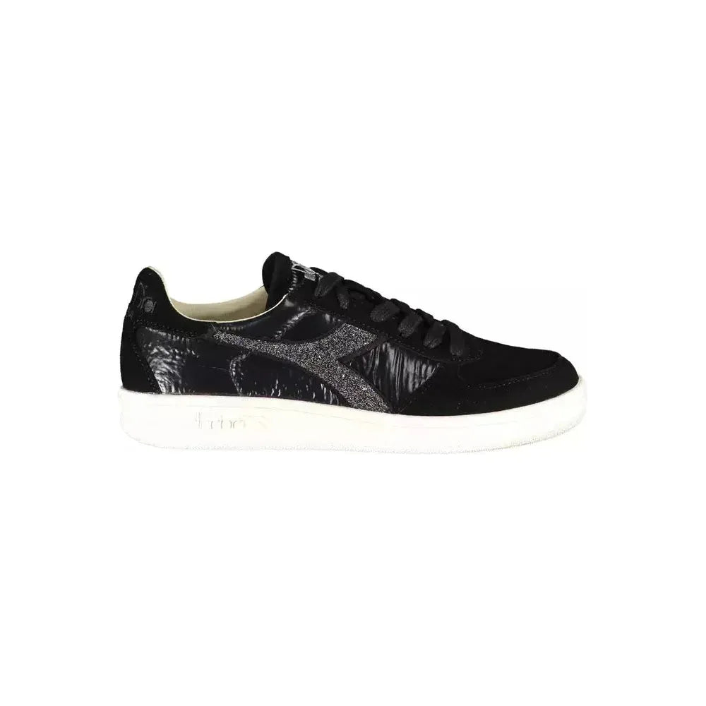 Diadora Black Leather Women Sneaker Diadora