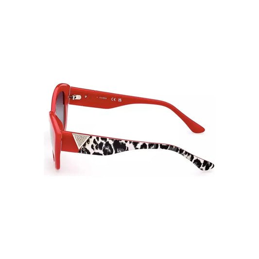 Guess Jeans Red Injected Plastic Women Sunglass Guess Jeans