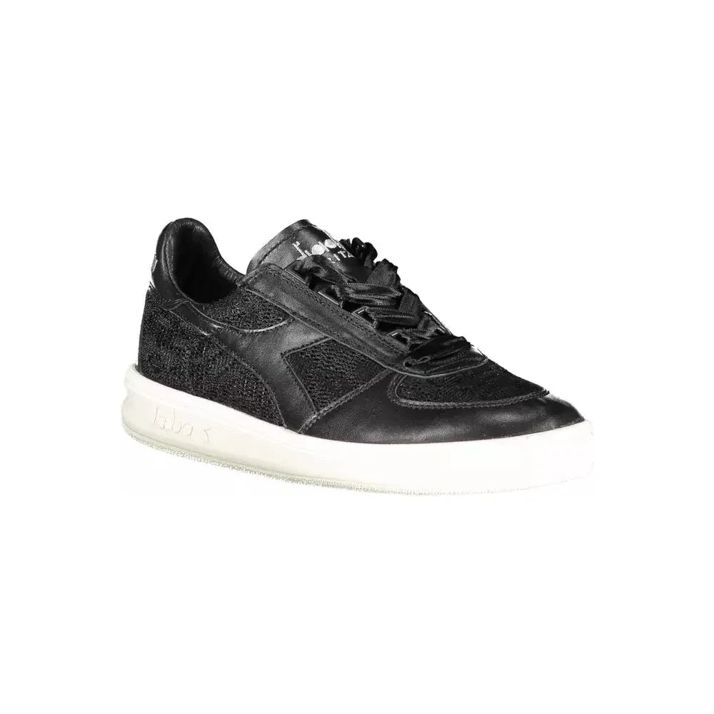 Diadora Black Leather Women Sneaker Diadora